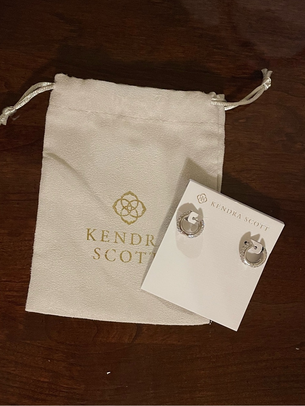 Kendra Scott Mikki Pave Huggie Earrings in Silver